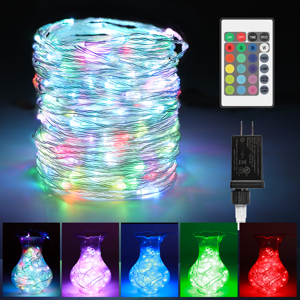 66ft 200 LEDs Color Changing Plug In Fairy Lights with Remote and Timer