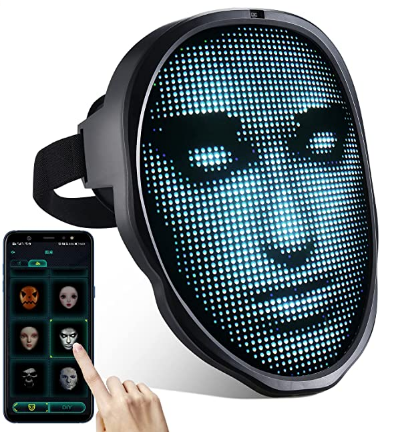 Programmable Bluetooth LED Light Up Face Mask for Costumes Cosplay ...